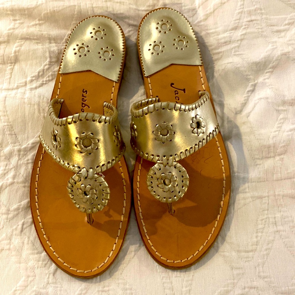 Gold Jack Rogers sandals